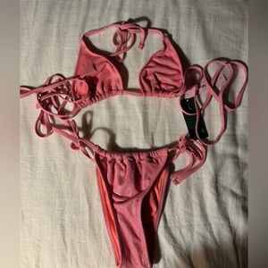 Target Pink Sparkles tie bikini